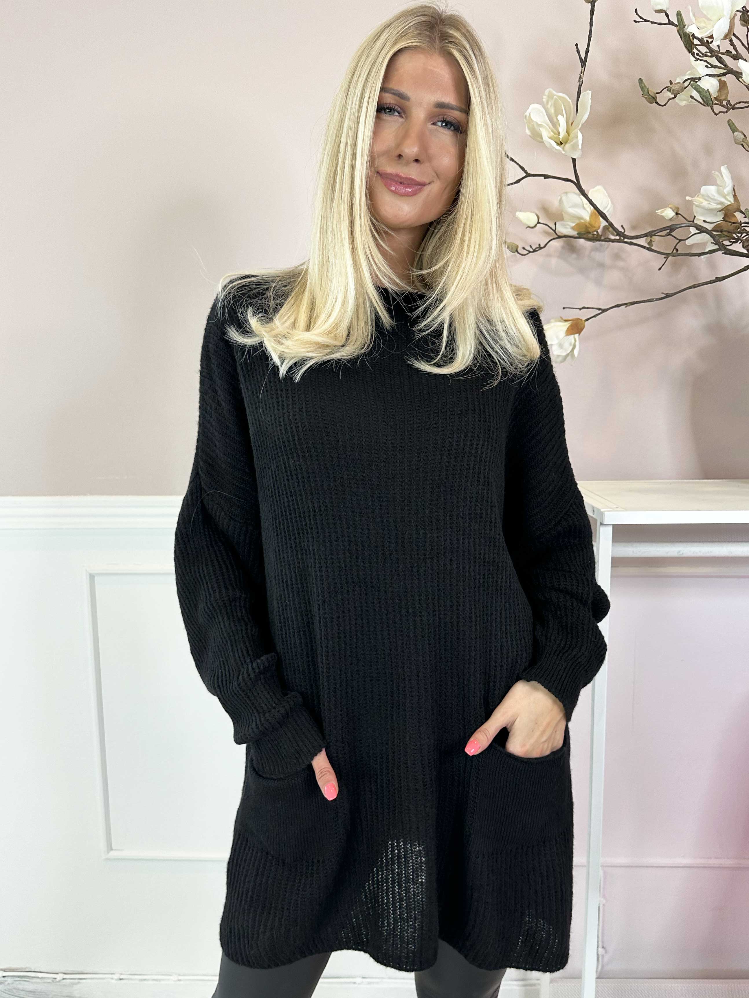 Dakota - Lång stickad blus med fickor